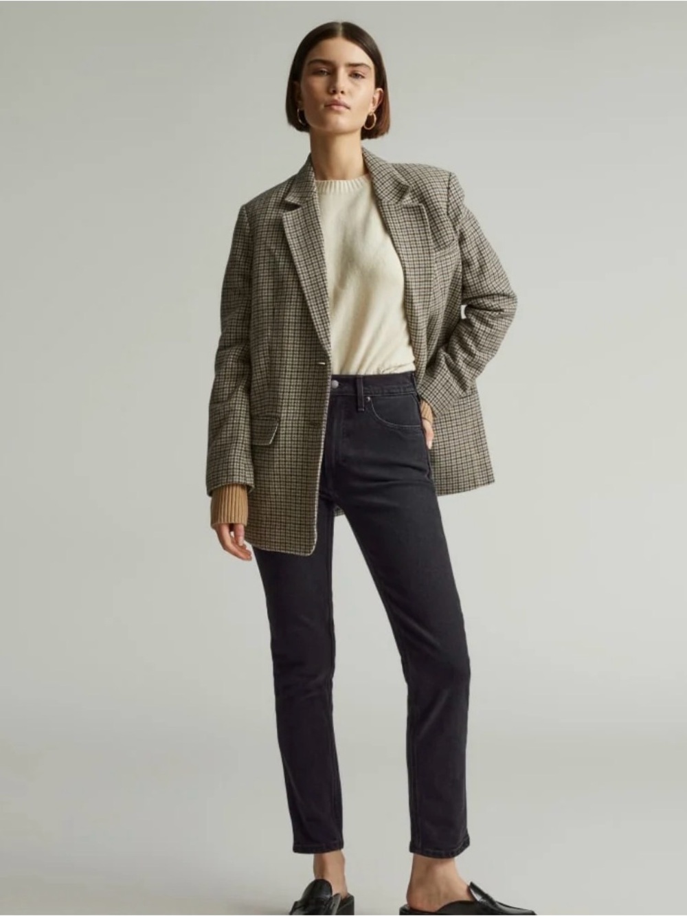 Everlane The original Cheeky Jean Washed Black Straight-Leg High-Rise Jeans